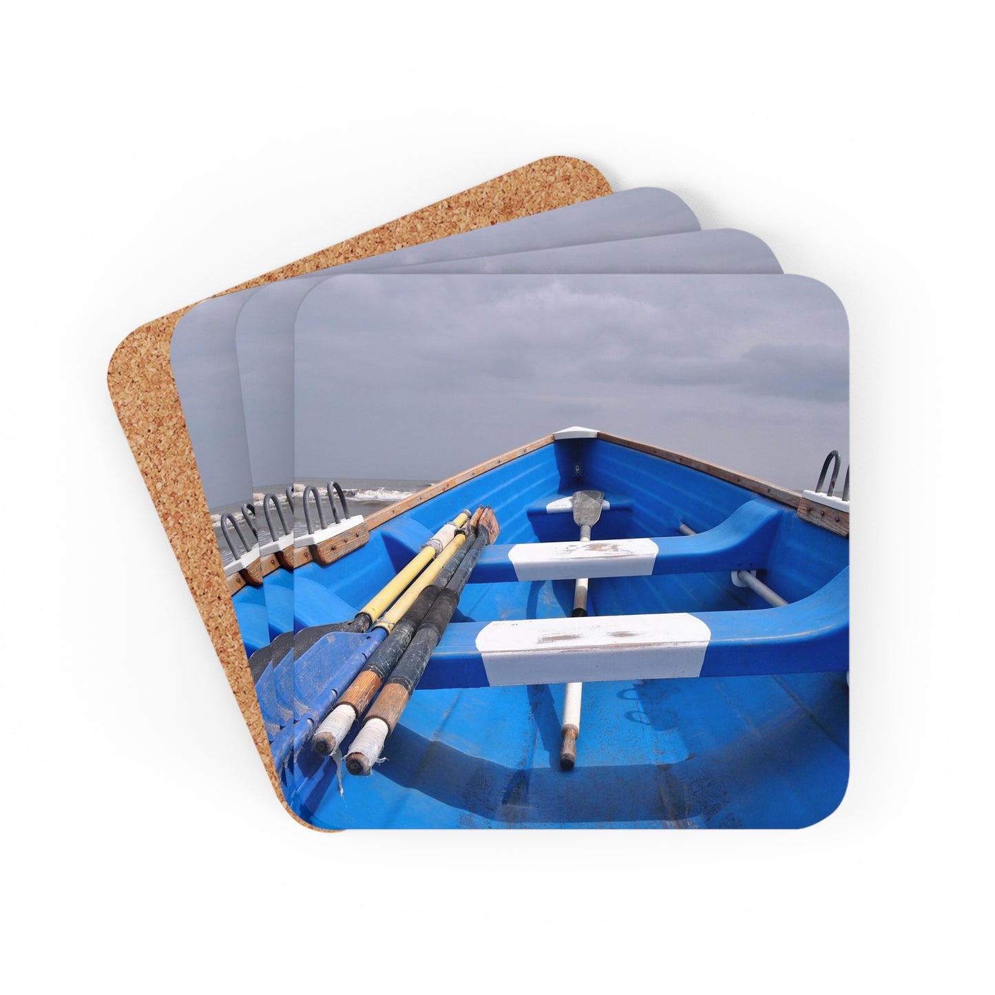 Blue Rescue Corkwood Coaster Set