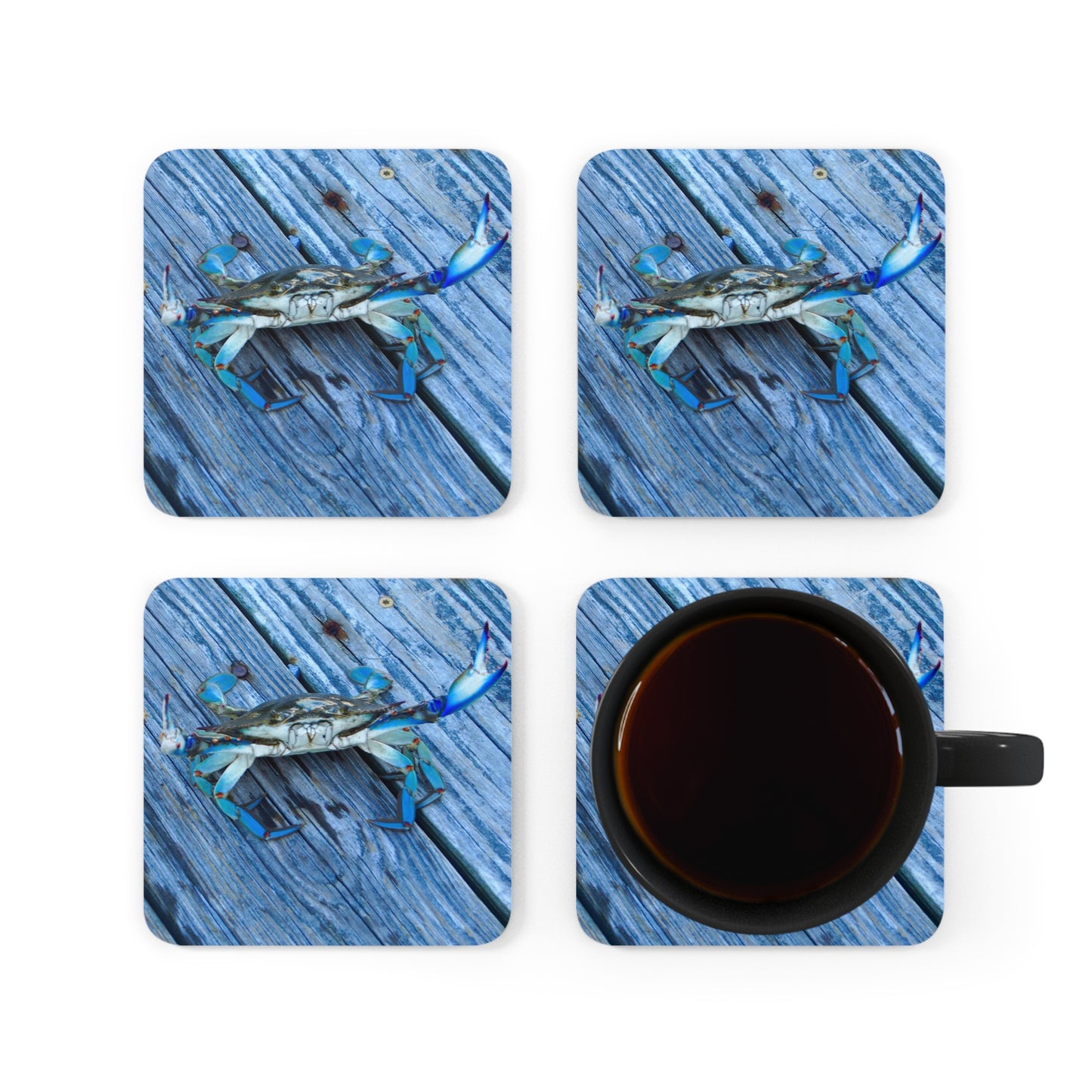 MD Crab Corkwood Coaster Set