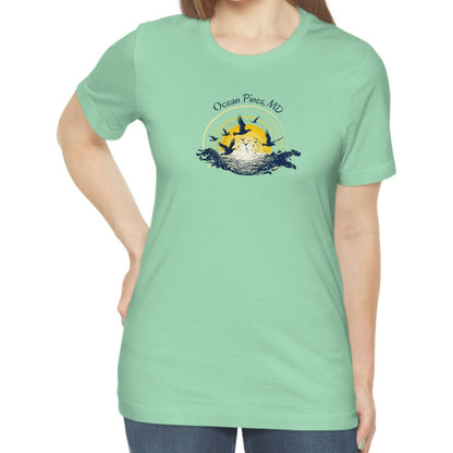 Ocean Pines Seagull Sunrise Tee